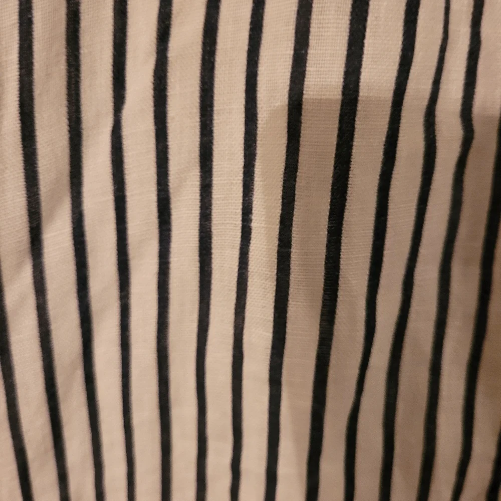 Laura Bianchi Navy White Striped Short Sleeve Dress Linen Size XS - Picture 6 of 9